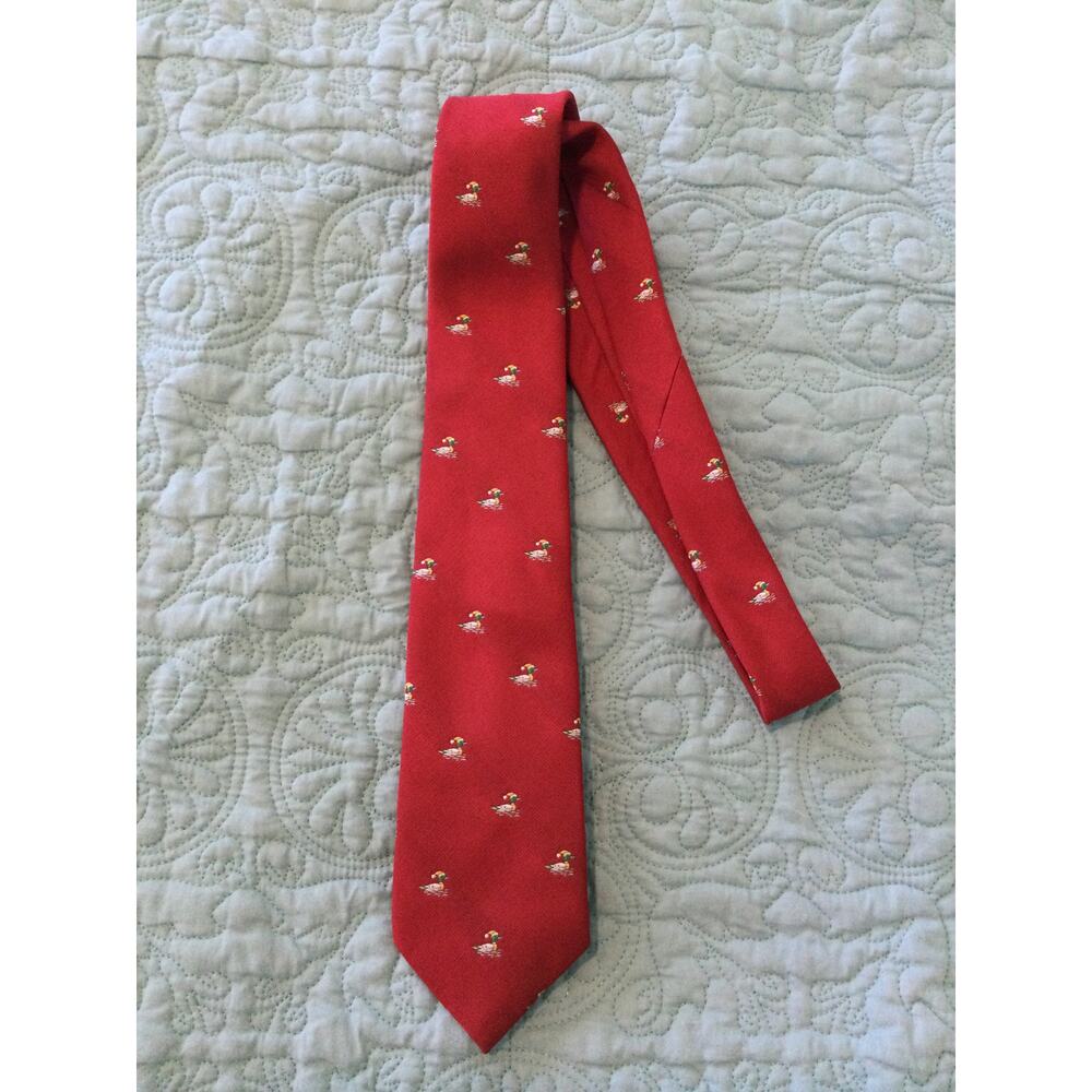 Cape Cod Neckwear Red Mallard Christmas Tie